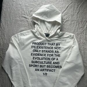 Burton White Hoodie with Black Text
